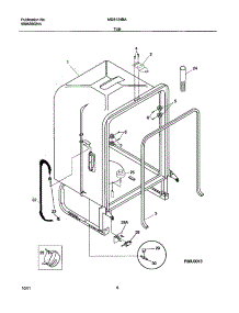 07 - Tub parts for Frigidaire Dishwasher MDB124BAB0 from AppliancePartsPros.com