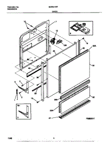 03 - Door parts for Frigidaire Dishwasher MDB531RFR1 from AppliancePartsPros.com