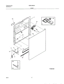 05 - Door parts for Frigidaire Dishwasher MDB124BJB1 from AppliancePartsPros.com