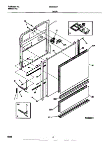03 - Door parts for Frigidaire Dishwasher MDB632XFS0 from AppliancePartsPros.com