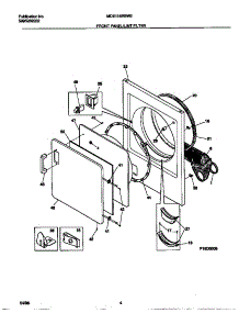 03 - Front Panel / Lint Filter parts for Frigidaire Dryer MDE116RBW2 from AppliancePartsPros.com