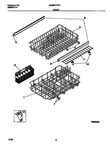 08 - Racks parts for Frigidaire Dishwasher MDS251RER1 from AppliancePartsPros.com
