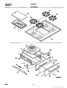 05 - Top / Drawer parts for Frigidaire Range TGF605WCW2 from AppliancePartsPros.com