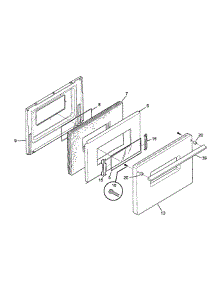 Door parts for Tappan Range TGF605WFW5 from AppliancePartsPros.com