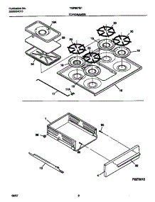 05 - Top / Drawer parts for Frigidaire Range TGF657BFB1 from AppliancePartsPros.com