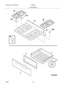09 - Top / Drawer parts for Tappan Range TGFS63DQB from AppliancePartsPros.com