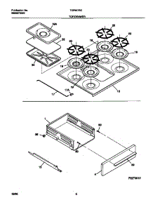 05 - Top / Drawer parts for Frigidaire Range TGF657BCWA from AppliancePartsPros.com