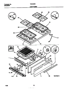 07 - Top / Drawer parts for Frigidaire Range TGO346BCDD from AppliancePartsPros.com