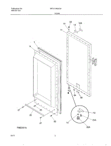 03 - Door parts for Frigidaire Freezer MFU12M0GW2 from AppliancePartsPros.com