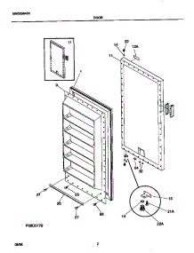 02 - Door parts for Frigidaire Freezer MFU12M0GW0 from AppliancePartsPros.com