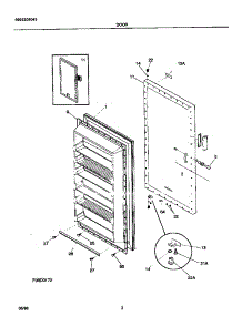 02 - Door parts for Frigidaire Freezer MFU14F1GW2 from AppliancePartsPros.com
