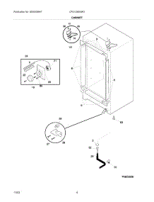 05 - Cabinet parts for Frigidaire Freezer CFU12M2AW3 from AppliancePartsPros.com