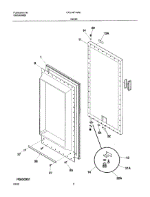 03 - Door parts for Frigidaire Freezer CFU14F1AW1 from AppliancePartsPros.com
