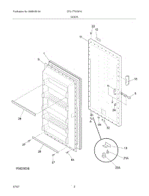 03 - Door parts for Frigidaire Freezer CFU17F3AW10 from AppliancePartsPros.com