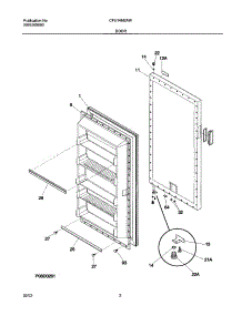 03 - Door parts for Frigidaire Freezer CFU14M2AW0 from AppliancePartsPros.com