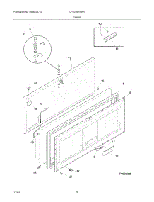 03 - Door parts for Frigidaire Freezer CFC09M4AW4 from AppliancePartsPros.com