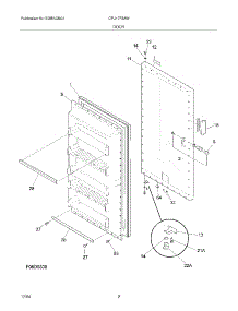 03 - Door parts for Frigidaire Freezer CFU17F3AW5 from AppliancePartsPros.com