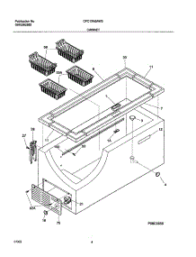 05 - Cabinet parts for Frigidaire Freezer CFC13M5AW3 from AppliancePartsPros.com