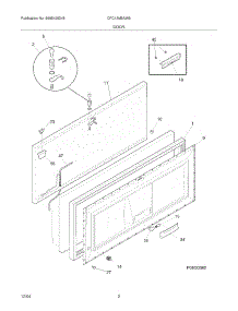 03 - Door parts for Frigidaire Freezer CFC13M5AW5 from AppliancePartsPros.com