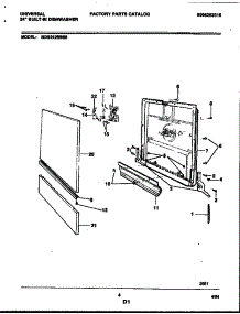 04 - Door Parts parts for Frigidaire Dishwasher MDB212RBS0 from AppliancePartsPros.com