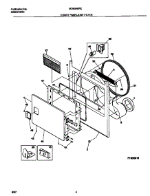 03 - Front Panel / Lint Filter parts for Frigidaire Dryer MDE546RES1 from AppliancePartsPros.com
