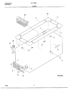 04 - Cabinet parts for Frigidaire Freezer CFC13M6HW1 from AppliancePartsPros.com