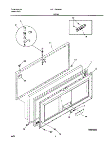 03 - Door parts for Frigidaire Freezer CFC13M5AW0 from AppliancePartsPros.com