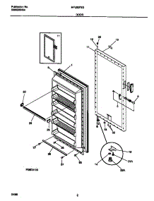02 - Door parts for Frigidaire Freezer MFU20F3GW0 from AppliancePartsPros.com