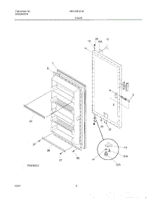 03 - Door parts for Frigidaire Freezer MFU20F3GW9 from AppliancePartsPros.com