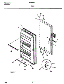 02 - Door parts for Frigidaire Freezer MFU17M3GW0 from AppliancePartsPros.com