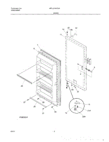 03 - Door parts for Frigidaire Freezer MFU21M3GW3 from AppliancePartsPros.com