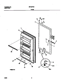 02 - Door parts for Frigidaire Freezer MFU20F3GW3 from AppliancePartsPros.com