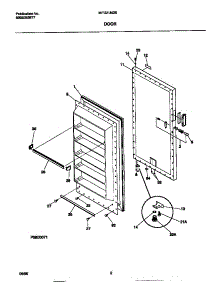 02 - Door parts for Frigidaire Freezer MFU21M3BW4 from AppliancePartsPros.com