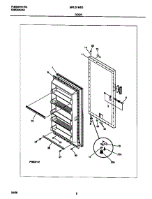 02 - Door parts for Frigidaire Freezer MFU21M3GW0 from AppliancePartsPros.com