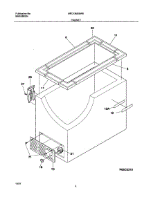 05 - Cabinet parts for Frigidaire Freezer MFC13M0BW5 from AppliancePartsPros.com