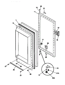 02 - Door parts for Frigidaire Freezer MFU12M0BW2 from AppliancePartsPros.com