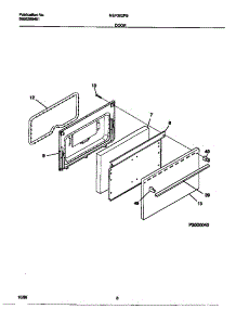 05 - Door parts for Frigidaire Range MEF302PBDH from AppliancePartsPros.com