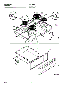 04 - Top / Drawer parts for Frigidaire Range MEF342BBDD from AppliancePartsPros.com