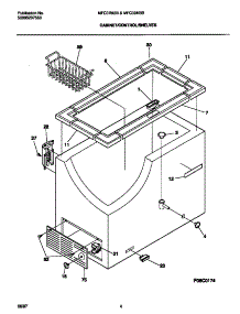 03 - Cabinet / Control / Shelves parts for Frigidaire Freezer MFC09M3BW4 from AppliancePartsPros.com