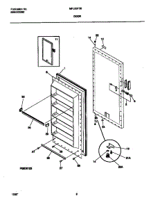 02 - Door parts for Frigidaire Freezer MFU20F3BW6 from AppliancePartsPros.com