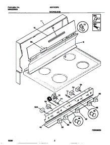 02 - Backguard parts for Frigidaire Range MEF302PBWG from AppliancePartsPros.com