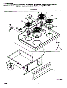 04 - Top / Drawer parts for Frigidaire Range MEF305PBWJ from AppliancePartsPros.com
