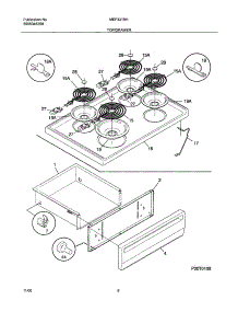 05 - Top / Drawer parts for Frigidaire Range MEF331BHWB from AppliancePartsPros.com