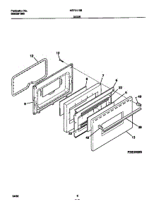 05 - Door parts for Frigidaire Range MEF305PBWD from AppliancePartsPros.com