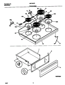 04 - Top / Drawer parts for Frigidaire Range MEF305PBWF from AppliancePartsPros.com