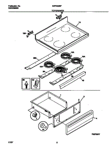 04 - Top / Drawer parts for Frigidaire Range MEF356BFWB from AppliancePartsPros.com