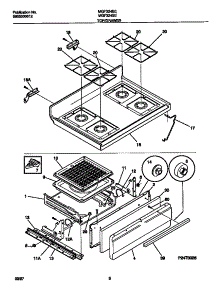 05 - Top / Drawer parts for Frigidaire Range MGF324BEWC from AppliancePartsPros.com