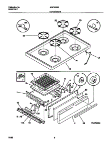 05 - Top / Drawer parts for Frigidaire Range MGF322BBDD from AppliancePartsPros.com