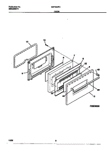 05 - Door parts for Frigidaire Range MEF303PCDG from AppliancePartsPros.com