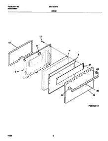 05 - Door parts for Frigidaire Range MEF305PBWB from AppliancePartsPros.com